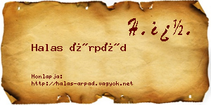 Halas Árpád névjegykártya