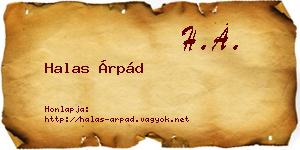 Halas Árpád névjegykártya