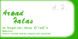 arpad halas business card